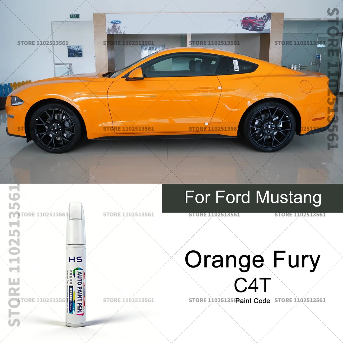 For Ford Mustang White Black Red Orange Blue Yellow Gray Car Paint Repair Pen Touch Up Scratch Remover DIY Auto Accessories