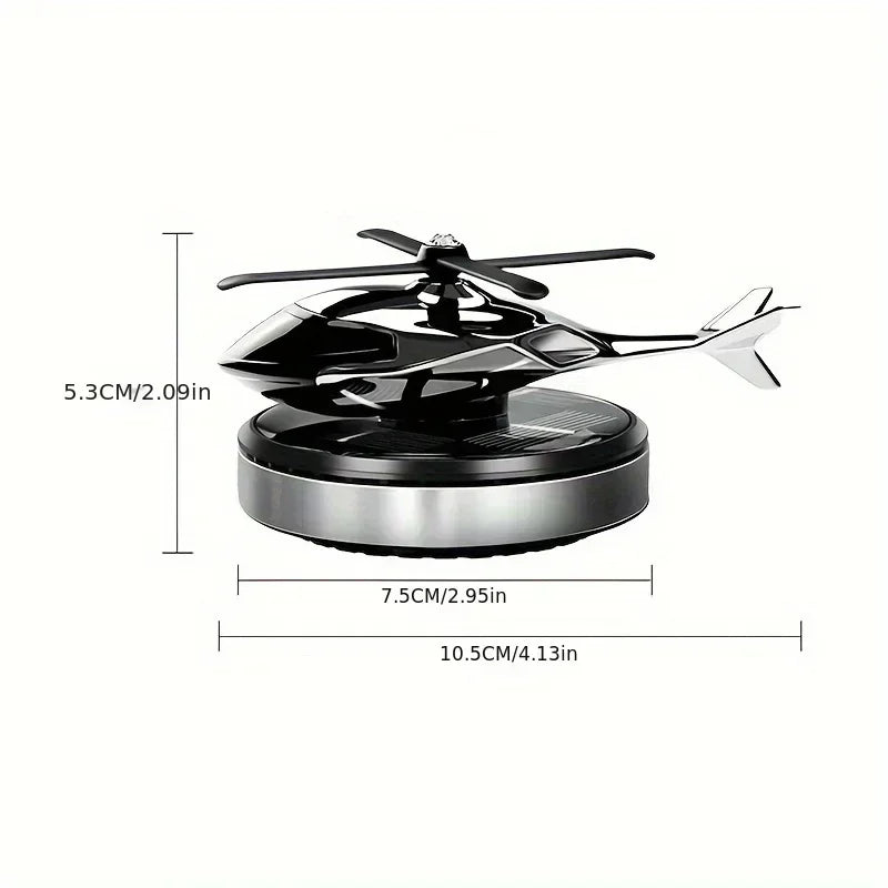 Helicopter Propeller Solar Air Freshener - Styling Car Interior Decor Aromatherapy Diffuser with Rotary Perfume, Solar Powered