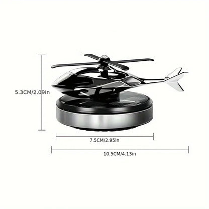 Helicopter Propeller Solar Air Freshener - Styling Car Interior Decor Aromatherapy Diffuser with Rotary Perfume, Solar Powered