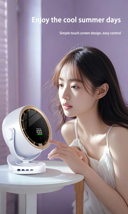 Mini Digital Display Fan Desktop Remote Control 720°Rotation Type-C Rechargeable Electric Fans Portable Wall Hanging With Clip