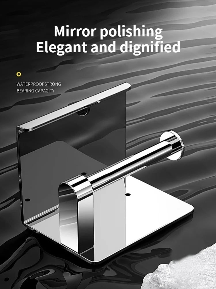 Stainless Steel Paper Towel Holder Without Punching Wall-Mounted Kitchen Roll Holder Toilet Paper Holder Bathroom Towel Rack