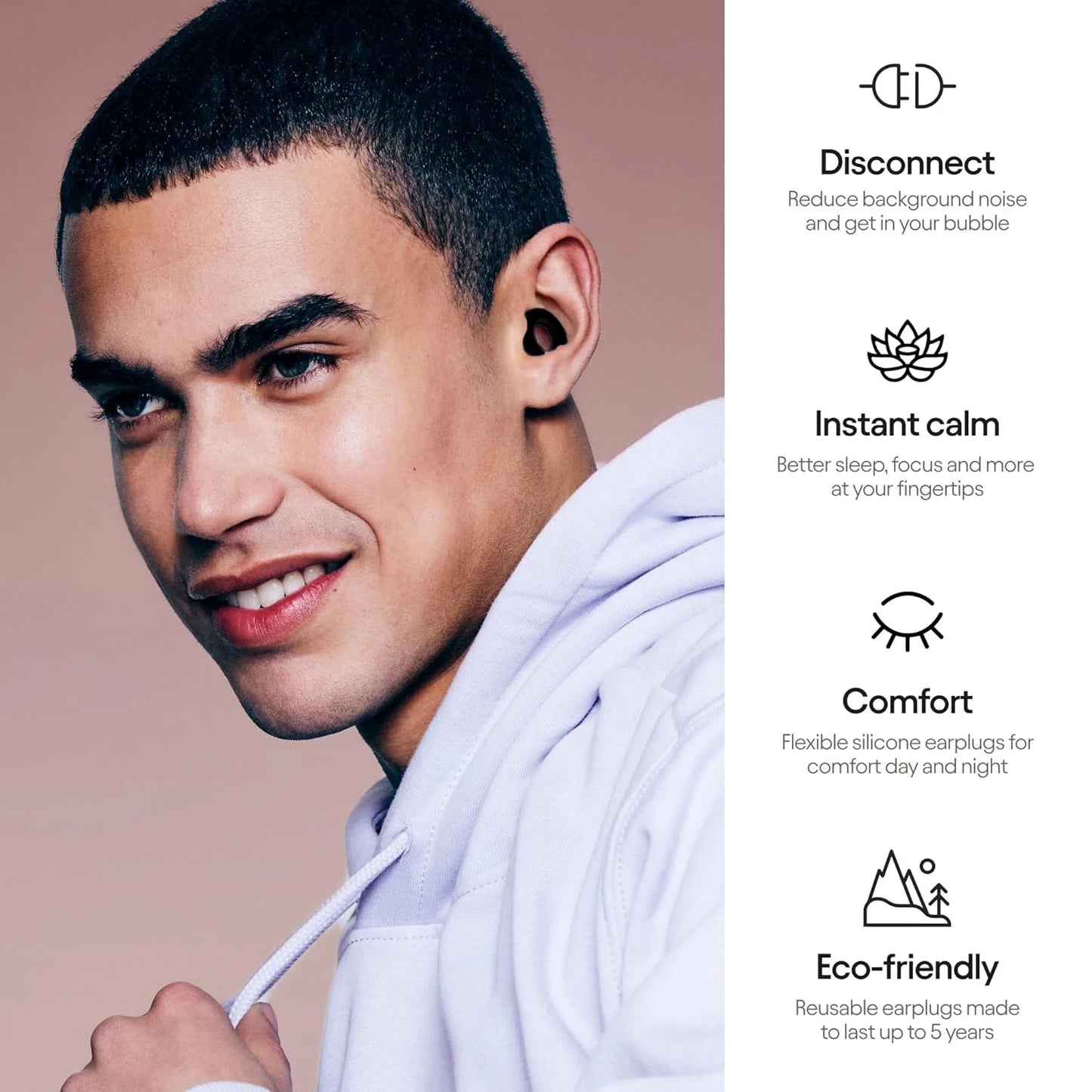 ZHUOHUA Earplugs-High Fidelity Hearing Protection for Musicians,DJ,Festivals,Nightlife–18dB&NRR 7 Noise Reduction Ear Plugs