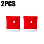 Santa Hat Chair Cover Red Non-woven Chair Back Cover Xmas Table Decoration Dining Chair Protector Christmas Party Supplies