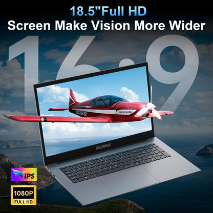 KAMRUI 18.5" 8000mAh Laptop Intel N150 4Core 16GB DDR4 512GB SSD Win11 Pro WiFi5 180° Foldable Notebook Computer for Home Office