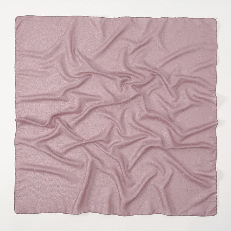 90*90cm Square Chiffon Hijab Scarf Women Solid Color Muslim Soft Head Scarf Islamic Shawls and Wraps Headband Musulman Scarves