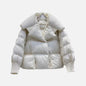 Overcoat New Fashion Women Down Jacket Winter White Duck Down High Quality Knitted Patchwork Lapel Women Down Jacket