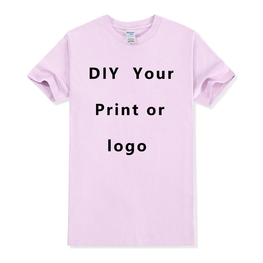 Custom T shirt Women Men Customised Printed 100% Cotton Short Sleeve Your Logo Photo Brand Text Tee Personalize Graphic Clothing