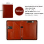 Executive Business A4 Leather Portfolio Folder Clipboard for Zippered Desk Organizer Document Briefcase Calculator for Office