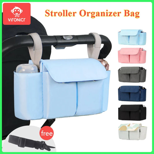 Stroller Organizer Bags Mummy Large Capacity Travel Hanging Bag Bottle Holder Pram Diaper Bags Baby Stroller Accessories