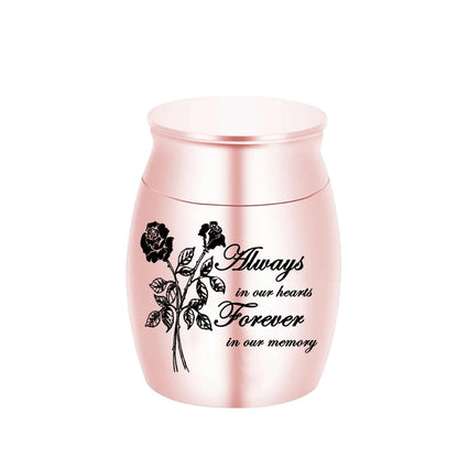 New rose cremation urn for men and women ashes family and friends to share souvenirs stainless steel waterproof ash jar