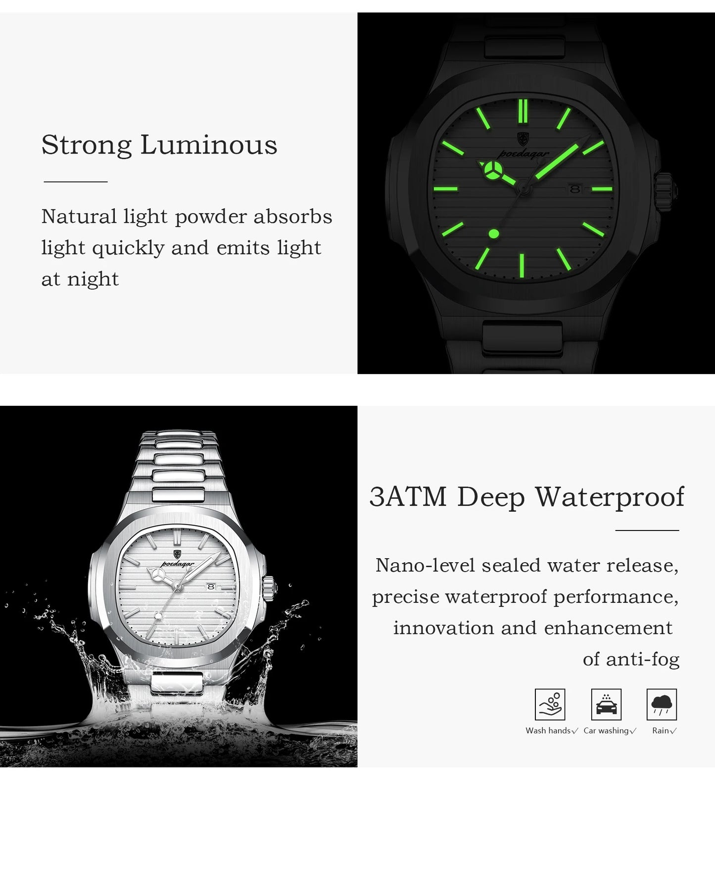 POEDAGAR Top Exquisite Women's Wristwatch Waterproof Luminous Date Fashion Ladies Watches Stainless Steel Quartz Watch For Woman
