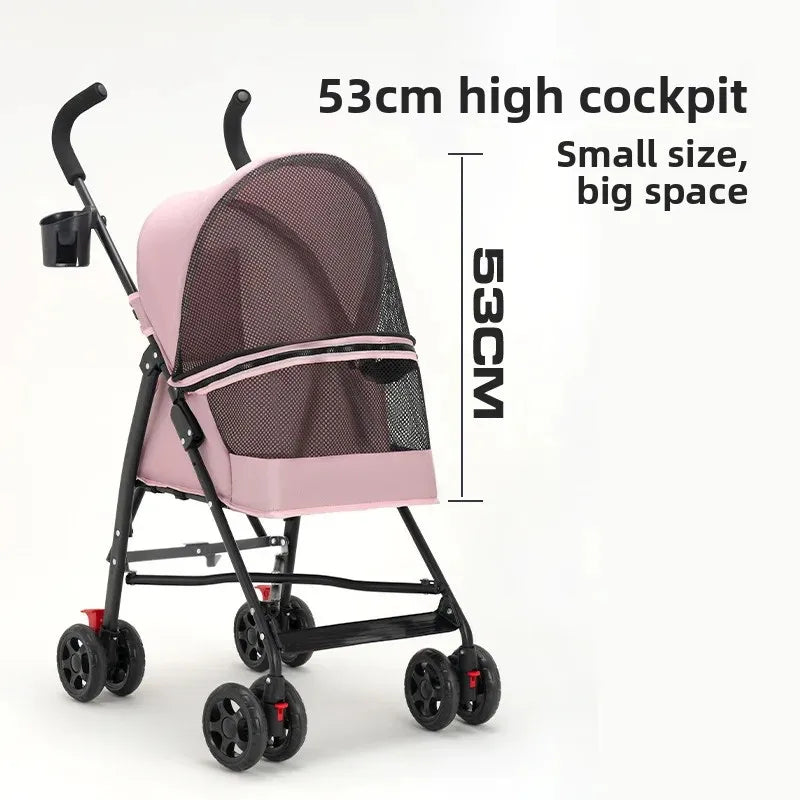 Foldable Pet Stroller for Small Dogs Cats Lightweight Travel Pushchair Breathable Carrier  Teddy Puppies Outdoor Walks Shopping