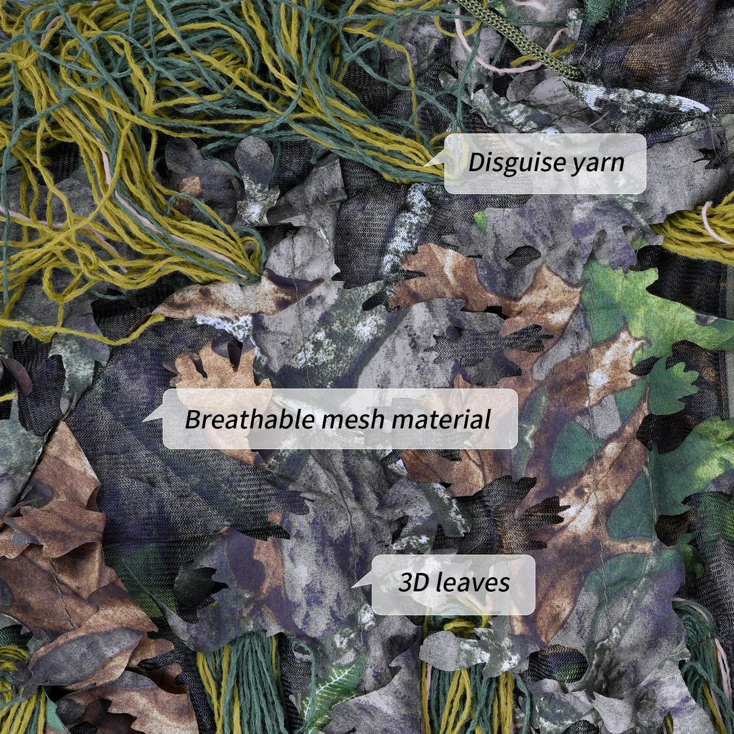 JOAXOR Ghillie Suit 3D Leafy Camo Hunting Suits, Woodland Gilly Suits Gillies Suits for Men, Leaf Camouflage Hunting Suits
