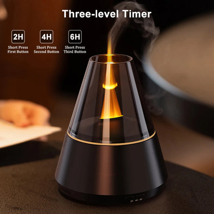 Flame Humidifier Essential Oil Diffuser Aroma Air Humidifier Fragrance Diffuser for Home Aromatherapy Diffuser with Night Light