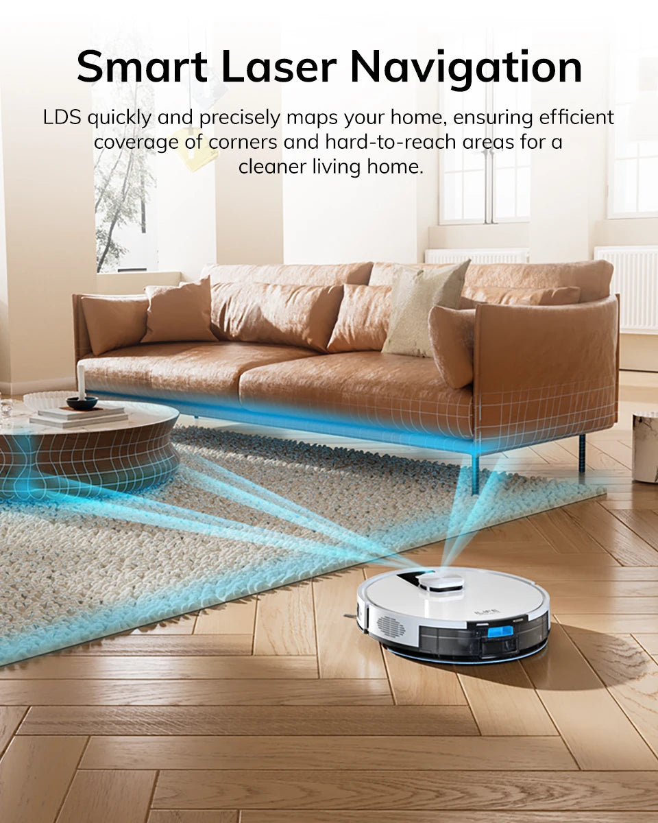 ILIFE A12 Pro Robot Vacuum and Mop Combo, Self Emptying Station for 60 Days, LiDAR Navigation, Home Mapping, No-Go Zones, 2.4G WiFi/App/Alexa/Remote Control, for Hard Floors