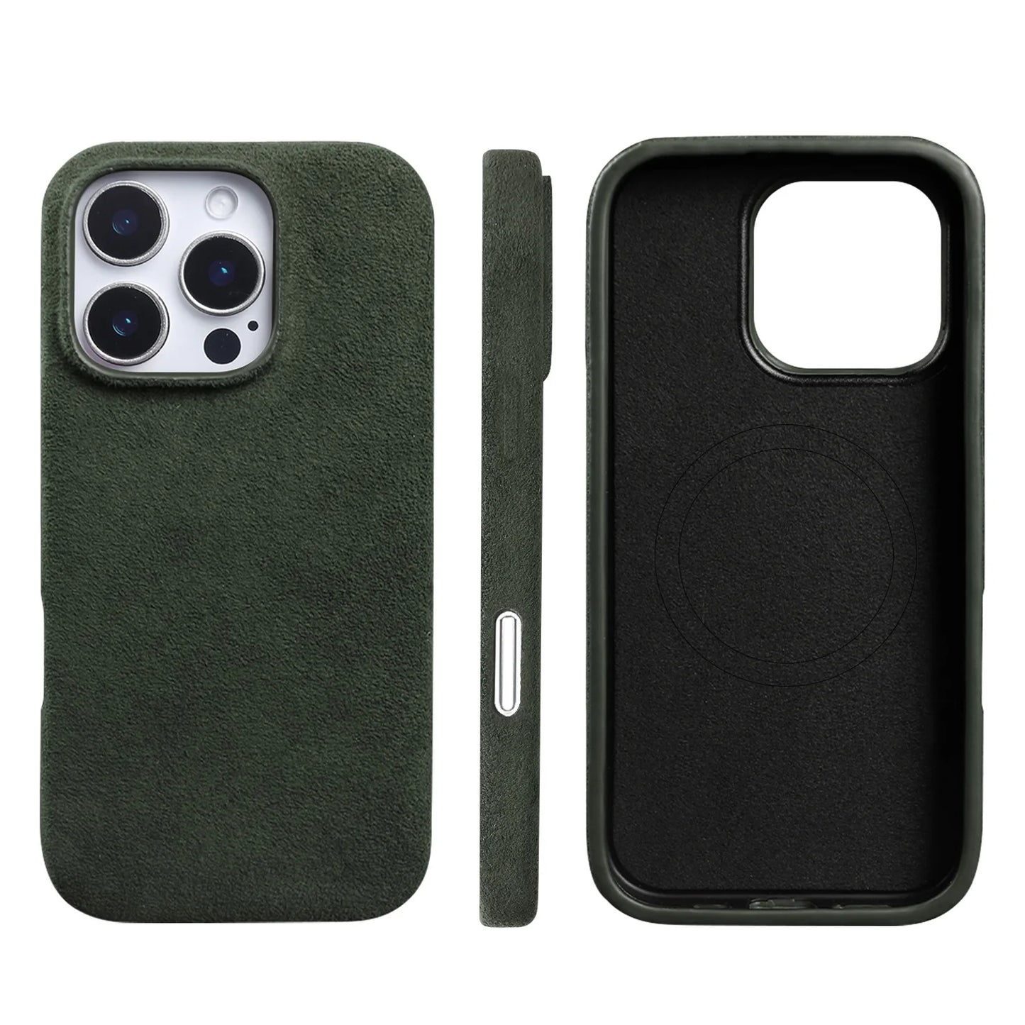 Full Coverage Magnetic Case For IPhone16 Pro 17 15 14 13 12 for ALCANTARA Magsafe Artificial Leather Supercar Suede Phone Cover