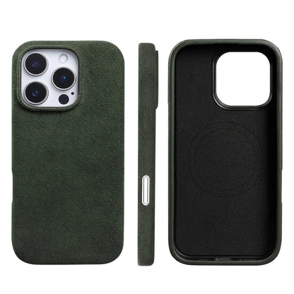 Full Coverage Magnetic Case For IPhone16 Pro 17 15 14 13 12 for ALCANTARA Magsafe Artificial Leather Supercar Suede Phone Cover