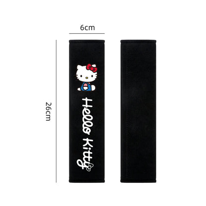 Hello Kitty Car Seat Belt Covers 2Pcs Soft Auto Seatbelt Shoulder Pads Universal Car Interior Accessories for Decoration Comfort