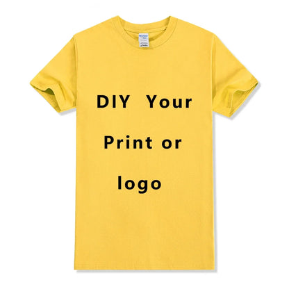 Custom Tshirt Front Back Print Professional Your Own Logo Text Photo Male Personalized Premium Gifts T-shirt EU Size 100% Cotton