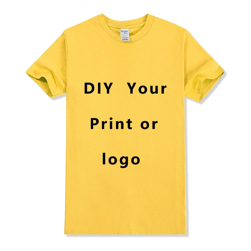 EU size 100% pure cotton custom T-shirt front and back team school uniform store logo text photo for men's personalized high-end