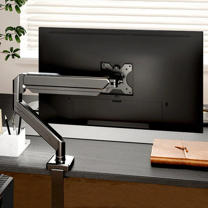 Single Monitor Mount Bracket for 14″–32″ Screens, Height Adjustable Monitor Arm with C-Clamp, Home Office Monitor Stand