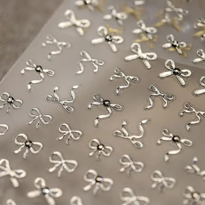5D Luxury Star Nail Stickers for Nail Art Stars Black Silver Nail Decals Gilding Hollow Out Five-Pointed  Nail Art Design Slider