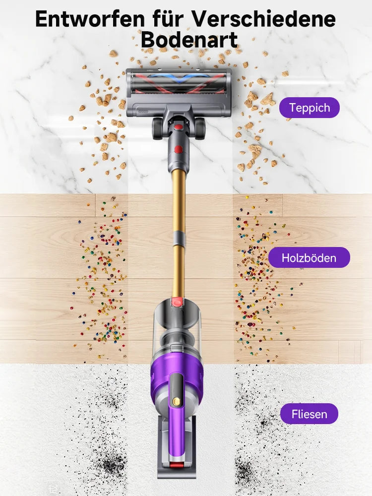 Tdyon Nova 680W 70000PA Cordless Vacuum Cleaner 75mins Long Runtime Removable Battery Self-Standing Wall Charging Vacuum Cleaner