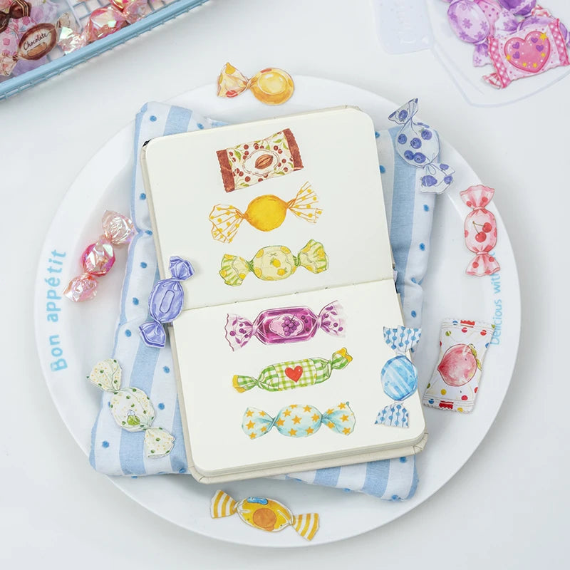 Candy Shaped Sticker Pack, Sweet Style Stickers for Junk Journal Decoration, Decorative Stickers for Water Cups, Photo Frames