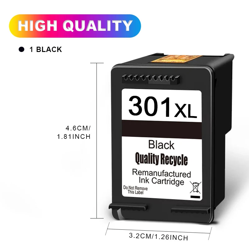 Ink Cartridge 301XL High Yield Replacement for HP 301 XL Printer Cartridge Black or Tri-Color Work With Deskjet Officejet Envy