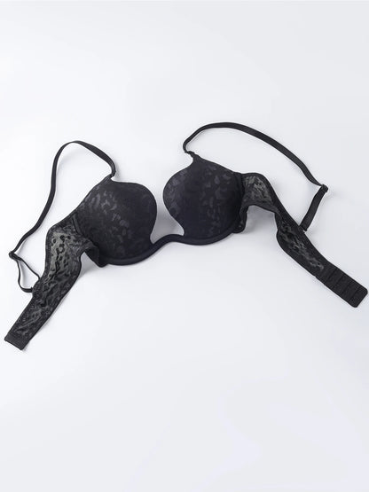 Solid Underwire Bra push up Lingerie comfort padded bra lift up thick cup lace bralette
