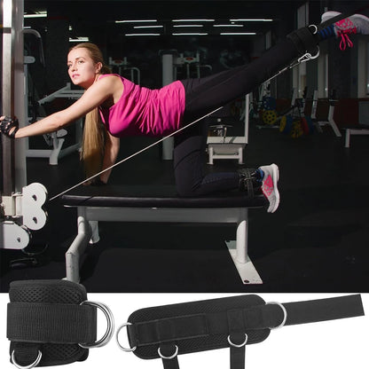 Ankle Strap for Cable Machine Kickbacks,Glute Workout,Leg Extensions,Booty Hip Abductors Exercise,Adjustable Ankle Cuff for Gym