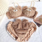 Soft and Cute Bear Japanese-style Lingerie for Women, Autumn and Winter Cartoon Plush Comfortable and Adorable Girl Bra