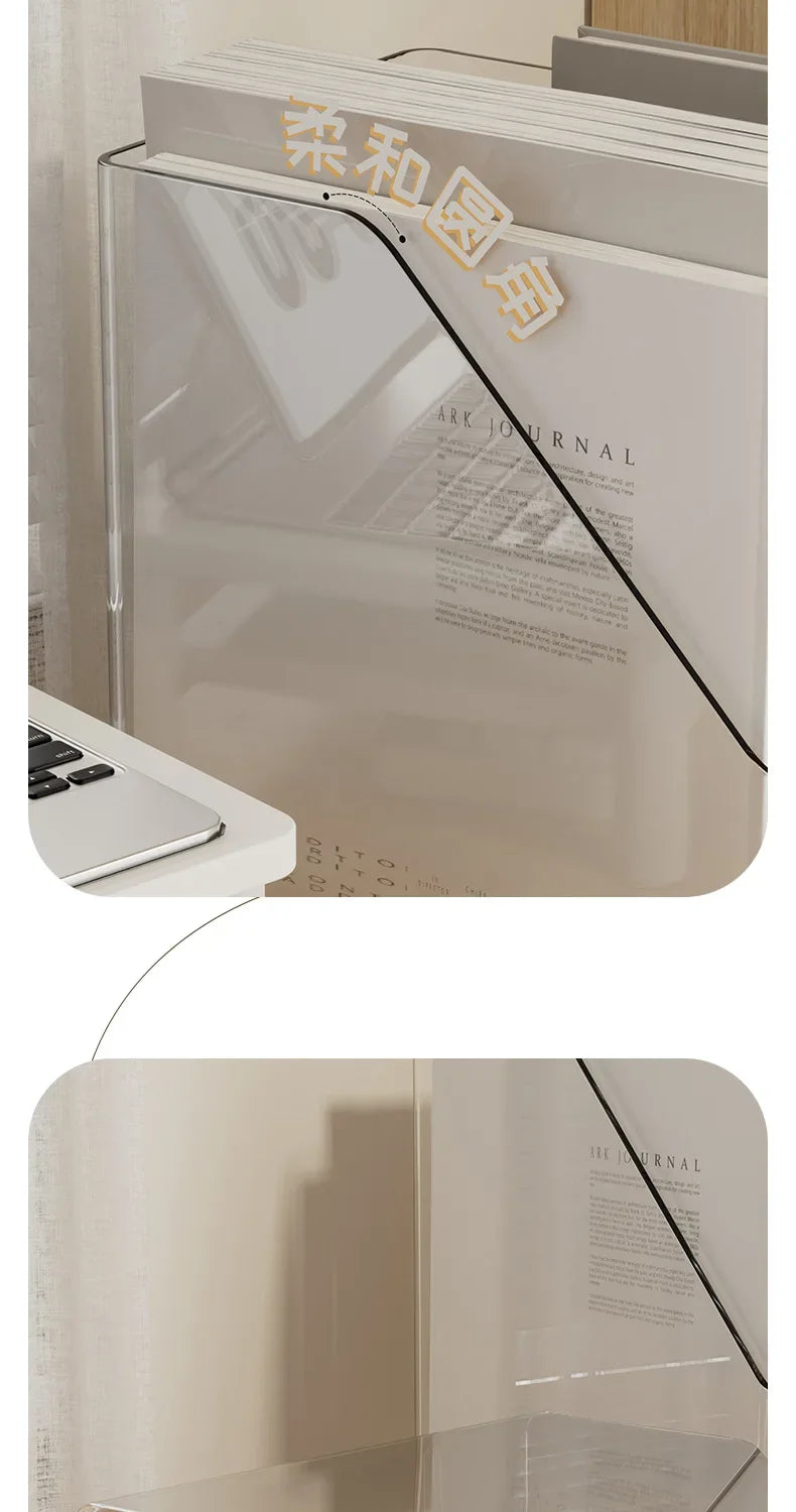 Large Capacity Desktop Organizer Box ZT3266 for Office Documents Stationery Books Storage Rack Transparent Plastic Material