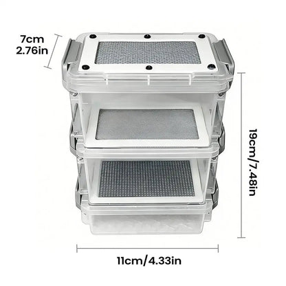 3-Layer Mealworm Breeding Kit Silkworm Feeder Bin Corn Worm Breeder Box for Pet Parents Animal Lovers Keepers Breeders Hobbyists