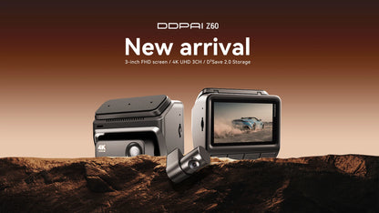 【Free 128G Card】DDPAI Z60 Dual Dash Cam Front and Rear 4K+1080P Dashcam Car DVR Dash Camera GPS ADAS Nightvision Park Monitor