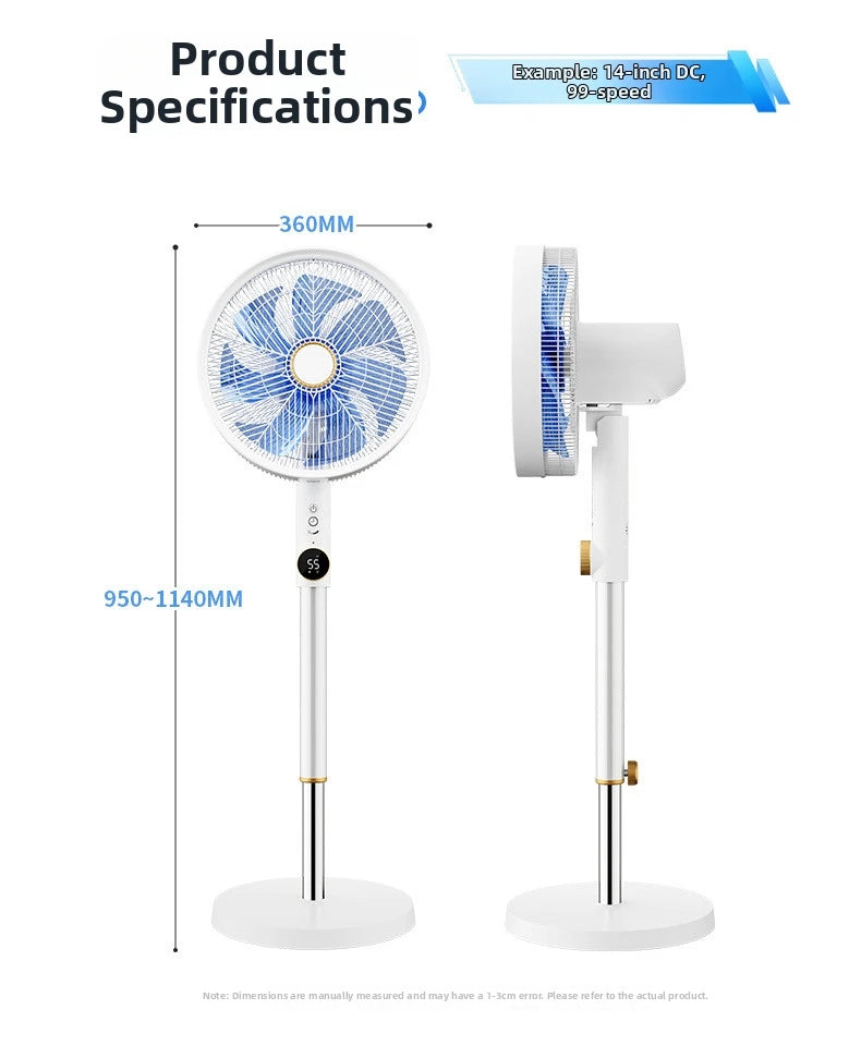 DC Inverter Tower Fan, Ultra Quiet 12-Speed Standing Fan with Remote, Energy Saving Oscillating Fan for Living Room/Bedroom