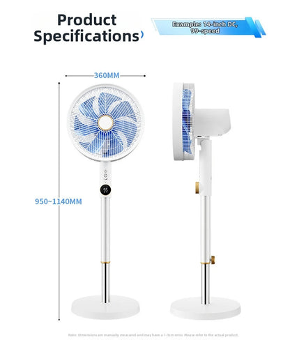 DC Inverter Tower Fan, Ultra Quiet 12-Speed Standing Fan with Remote, Energy Saving Oscillating Fan for Living Room/Bedroom