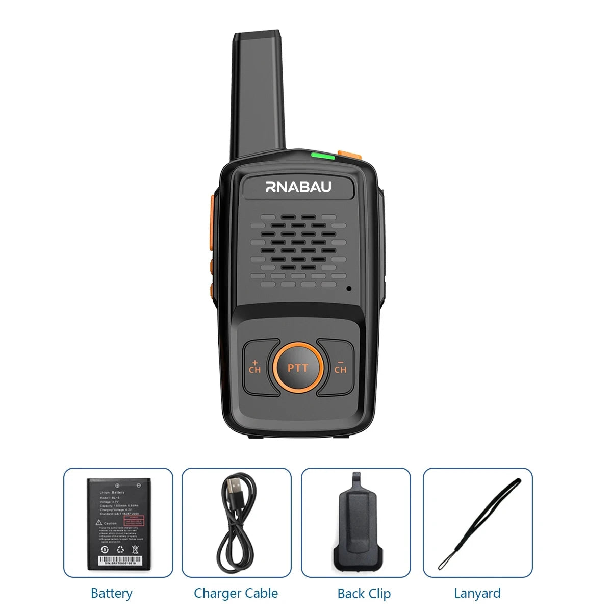 Mini Walkie Talkie RNABAU 16 Channels Professional MT-N1 UHF 400-470MHZ Match Baofeng Two Way Radio
