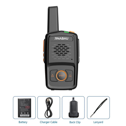Mini Walkie Talkie RNABAU 16 Channels Professional MT-N1 UHF 400-470MHZ Match Baofeng Two Way Radio
