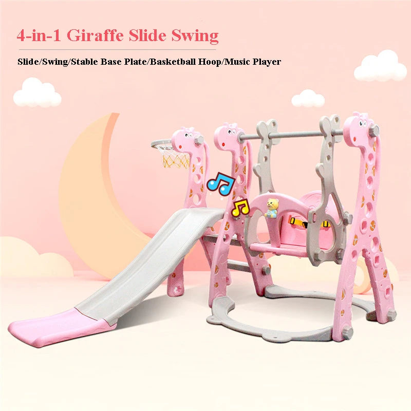 Multi-Function Children's Swing and Slide Set  Indoor Toddler Playground Home Children Activity Toy for Age 1-6