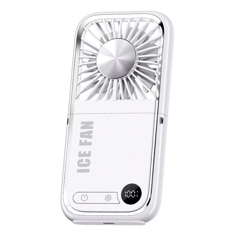 Multifunction Foldable Hand Fan USB Charging Mini Portable Hanging Neck Air Cooling Fan Semiconductor Refrigeration Small Fan
