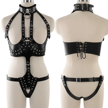 Sex Suit Harness Women,Slave Bondage Restraints Cosplay Sexy Lingerie Sex Toys for Couples BDSM Collar Bra Open Breast Underwear
