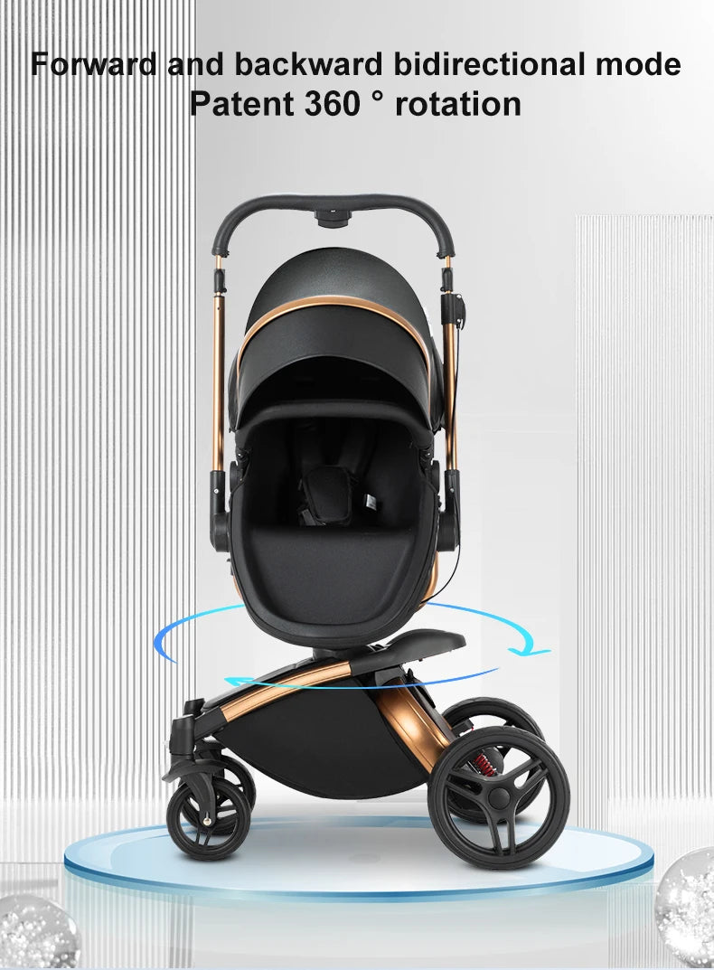 Baby pram Lightweight stroller Baby carriage PU 3in1 stroller Baby stroller 3-in-1 Baby carriage strollers for baby light carts
