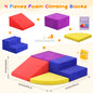 4 Pieces Toddlers Foam Climbing Blocks Leather Cover Kids Developmental Toy Play Gym Indoor Playground Birthday Christmas Gift