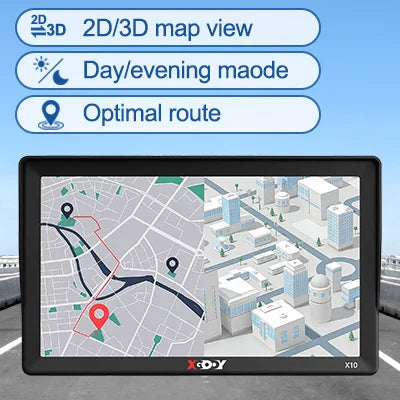 XGODY Portable 9'' Truck Motorhome GPS SAT NAV Lorry Navs AV-IN HD Large Screen