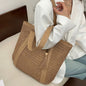French style large capacity woven straw woven bag for women, new beach vacation shoulder bag, casual commuting tote bag