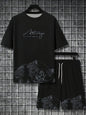 Summer Casual Men's T-Shirt and Shorts Set 2026 Sportswear Set Plus Size Short-Sleeve T-Shirt Drawstring Pocket Shorts Set