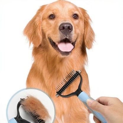 Pet Dog Detangler Dual Side Pet Dematting Comb Dog Cat Knot Remover Brush Undercoat Deshedding Grooming Tool for Long Short Hair