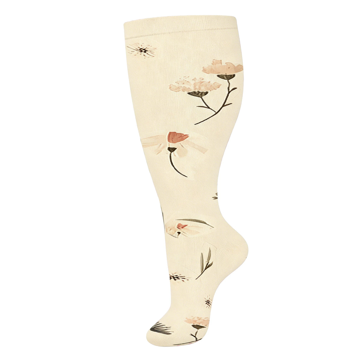 2XL-4XL Plus Size Compression Socks for Women Men 20-30 MMHg Wide Calf Extra Large Knee High Flight Sock for Circulation Support