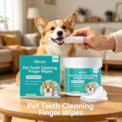 Pet Teeth Cleaning Finger Wipes Remove Dental Plaque Relieve Gum Discomfort Lasting Fresh Breath Easy-to-Use Pet Oral Care Wipes